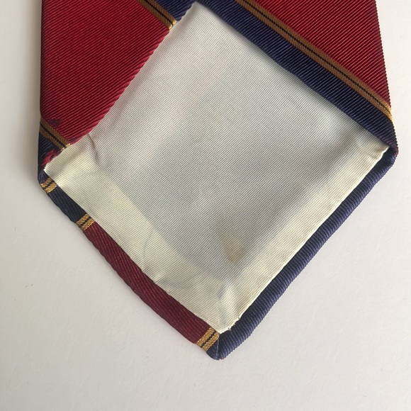 Davidson’s Vintage Red, Blue and Gold Striped Silk Tie - Picture 6 of 6